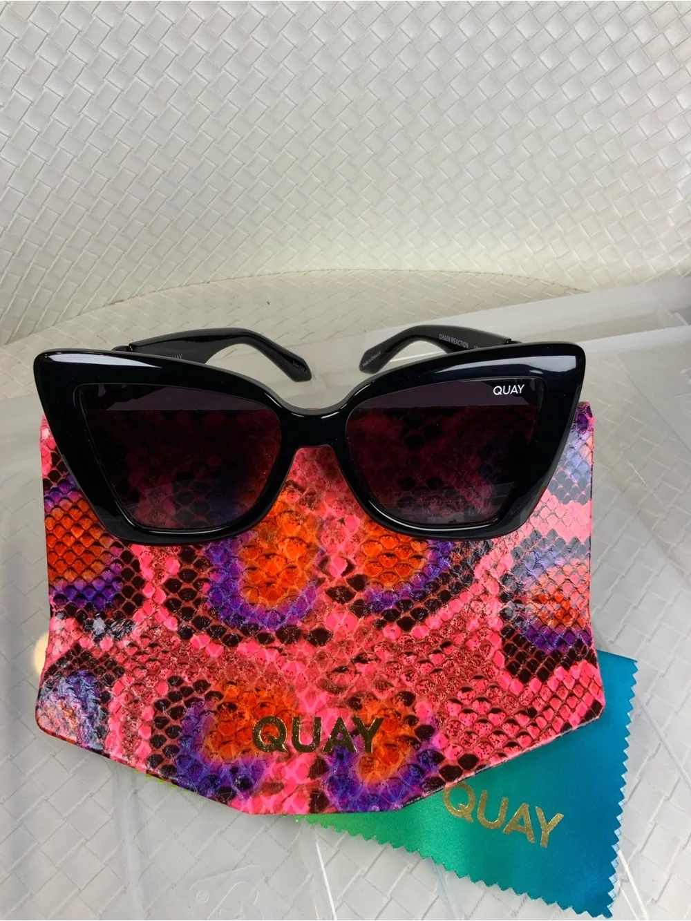 Quay Australia Glossy Black Cat Eye Sunglasses